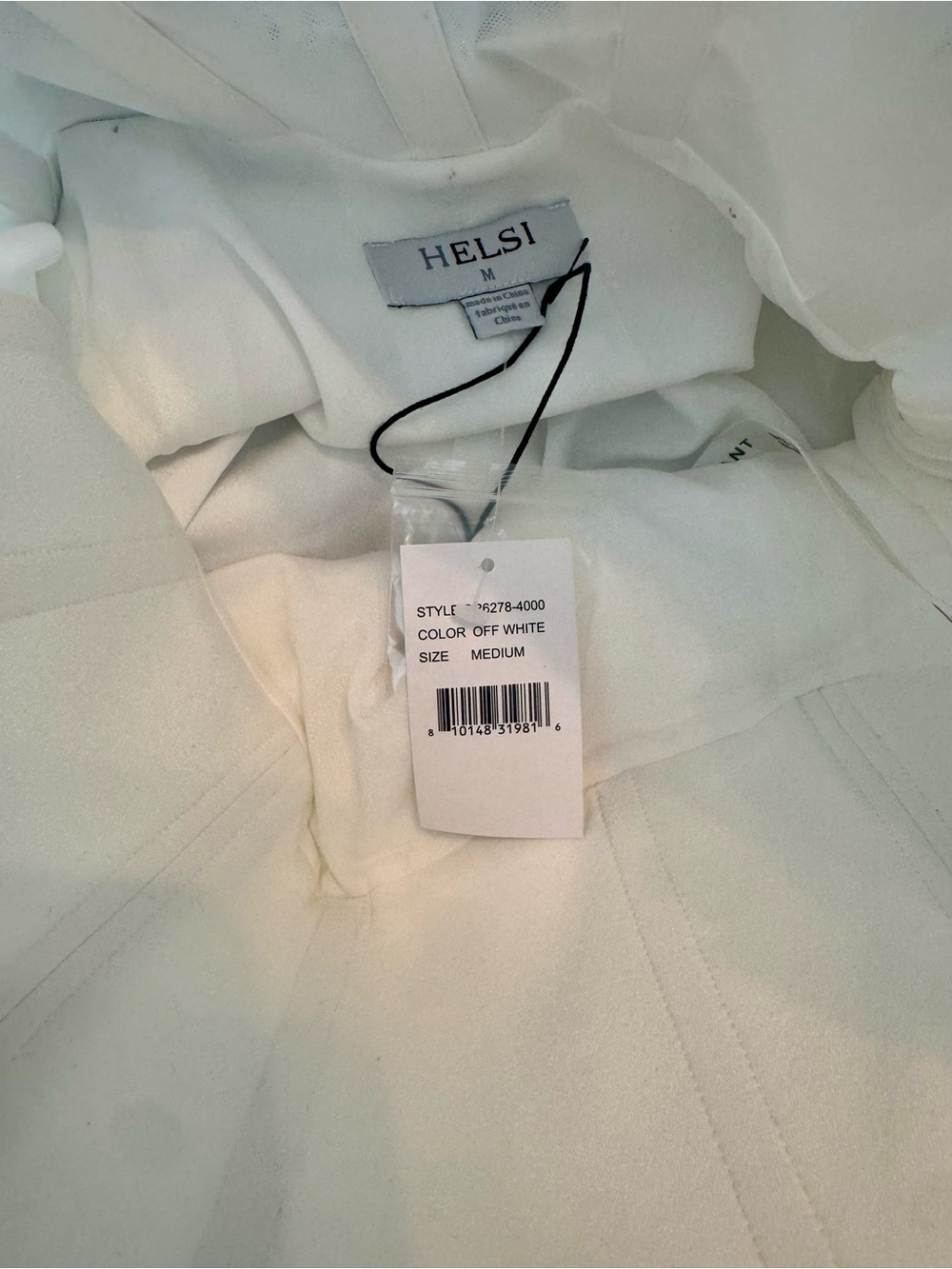 Helsi Elegant Strapless White Midi Dress with Floral Appliqué - Picture 9 of 9